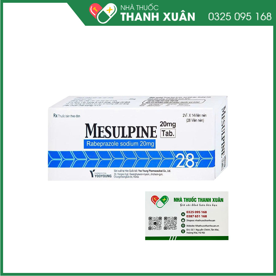 Mesulpine Tab. 20mg điều trị các bệnh lý dạ dày